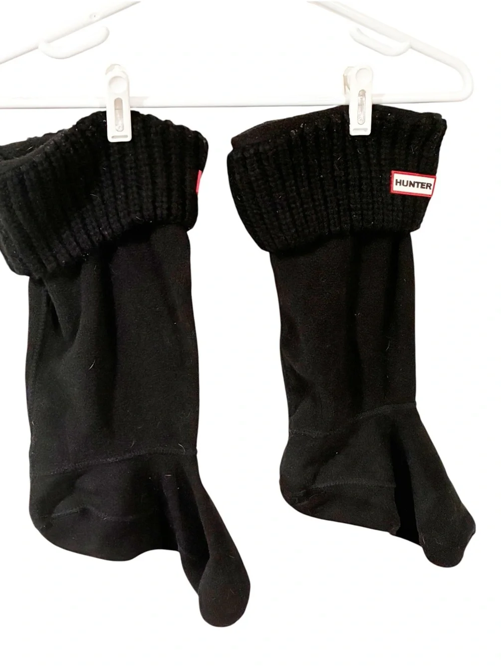 Hunter L17511 Cardigan Knit Cuff Welly Unisex Tall Black Socks Size Large